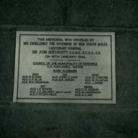 Plaque on the Captain Arthur Phillip Monument