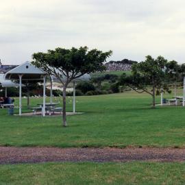 Picnic tables at Yarra Bay