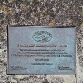 Plaque of the Stones of Yarra Bay Bicentennial Park