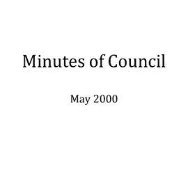 Randwick City Council - Minutes - 2000 May