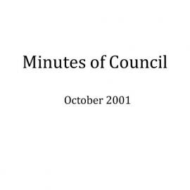 Randwick City Council - Minutes - 2001 Oct