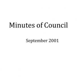 Randwick City Council - Minutes - 2001 Sep