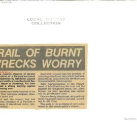 Trail of Burnt Wrecks Worry
