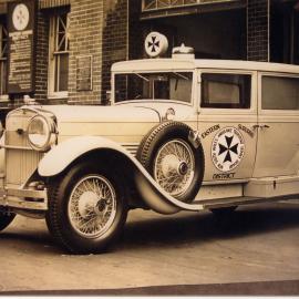 Stutz Ambulance outside Ambulance Station, Randwick