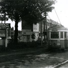 Tram near the intersection of Cook Street and Alison Road, Randwick