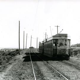Tram travelling on Mons Avenue, Maroubra.