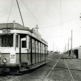 Tram on Anzac Parade near Storey Street intersection