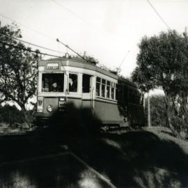 Tram travelling to the city