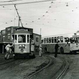 Tram and Bus for Clovelly passing on Clovelly Road