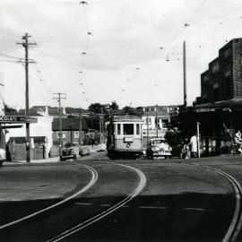 Tram on intersection of Clovelly and Frenchmans Road