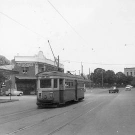Tram at the intersection with Anzac Parade and Doncaster Avenue