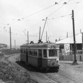 Tram travelling around the loop at La Perouse