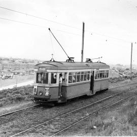 Tram travelling inbound on Mons Avenue