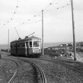 Tram travelling inbound on Mons Avenue