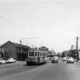 Tram on Anzac Parade at Kingsford