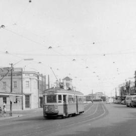 Tram on Anzac Parade at Kingsford