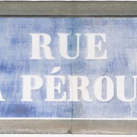 Rectangular street sign, Rue La Pérouse
