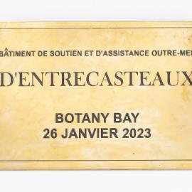 Brass plaque, D'Entrecasteaux