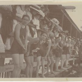 Start of a girl's swimming race