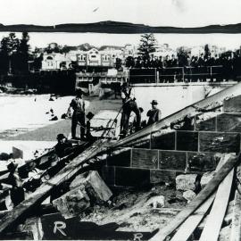 Moving a foundation stone of the Coogee Pier