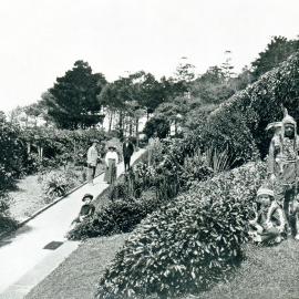 Scene on the grounds of Cliffbrook house at Christmas