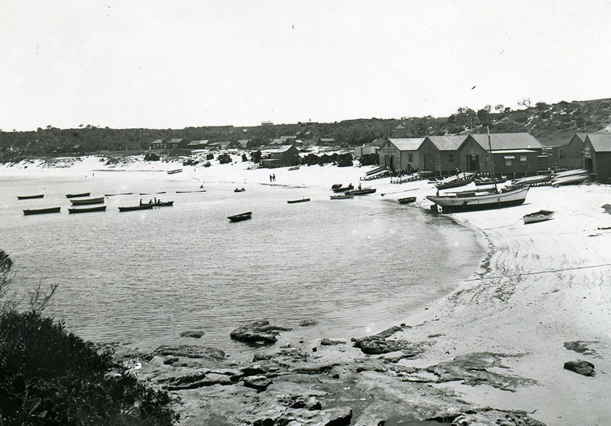 "Frenchmans Bay looking north across the beach" c 1960s
